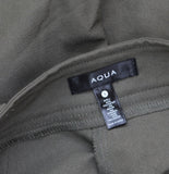 Aqua Womens Folded Button Leg Balloon Pants Trousers IPL80854 Olive Green S