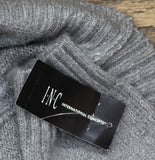 INC International Concepts Knit Ribbed Textured Pearl Mock Neck Sweater Gray XL
