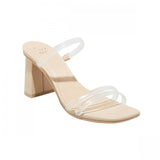 A New Day Womens Stacy Mule Heels 89530523 Clear Brown 6M