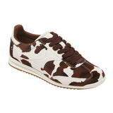 Universal Thread Skyler Cow Print Low-Top Lace Sneakers 94568019 Dark Brown 6M