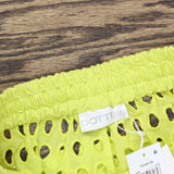 Dotti Womens Cotton Openwork Dot Cover Up Drawstring Shorts 85288 Citron Green S