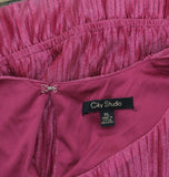 City Studios Juniors Pleated Bell-Sleeve Dress 2389MZ8AT1 Magenta Pink XL
