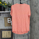 Jessica Simpson Womens Short Flutter Sleeve Shirt Top 1685886 Coral Pink L