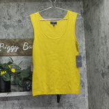 Tahari Asl Womens Sleeveless Sweater Tank Top 4AM870-TK Ochre Green M