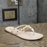 Inc International Concepts Womens Ellie Jelly Flat Sandals Nude Stud Brown 10M