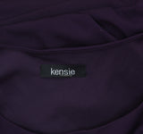 Kensie Womens Tulip-Sleeve Tie-Waist Dress KDTP2921 Eggplant Purple 6