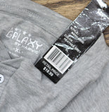 Galaxy By Harvic Mens Slim Fitting Short Sleeve Henley Slub Tee Gray XL