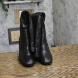 Madden Girl Womens Faux Leather Knee High Block Heel Wise Boot Black Paris 6M