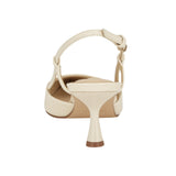 Nine West Women’s Rhonda3 Kitten Heel Slingback Pumps Ivory Off White 6.5M