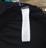 Coco Reef Mesh Tropical Asymmetric Tankini Swim Top Black / Multi 34DD