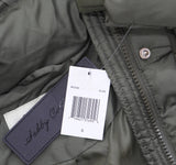 Sebby Collection Womens Long Belted Puffer Coat with Hood Jacket Olive Green S