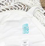 Coco Contours Womens Agate Ruffle Bandeau One Piece Swimsuit White 12 / 36D