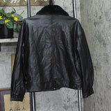 A New Day Womens Snap Zip Front Faux Leather Moto Biker Jacket Black S