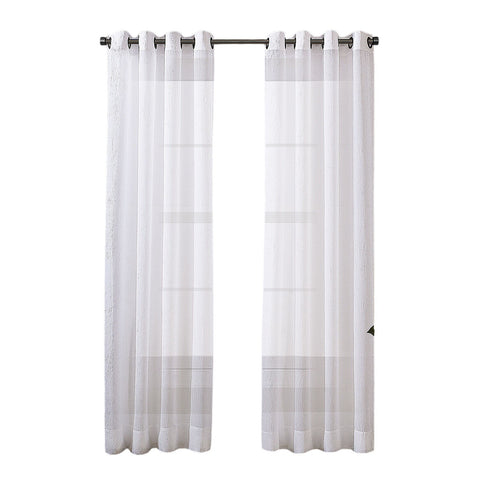 Regal Home Crushed Voile Sheer Grommet Top Single Curtain Panel White 50x63