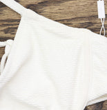 Solid & Striped Textured Eva Bikini Top Cloud Terry Swim Brule Off White M