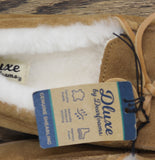 Dluxe By Dearfoams Mens Shearling Side Stitch Moc Slippers 91315901 Brown 8
