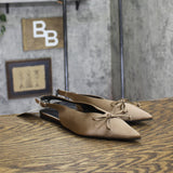 A New Day Womens Camille Satin Slingback Bow Flats 94648295 Brown 8.5M