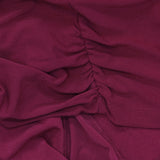 Ny Collection Womens Long Sleeve Crepe Knit Zipper V-Neck Tee Burgundy Red 1X