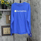 Champion Men's Script-Logo Long Sleeve T-Shirt Tee