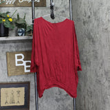 DG2 by Diane Gilman Womens Pleat-Front Dolman Top Shirt 677912 Red L