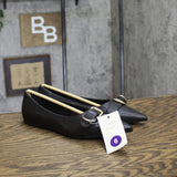 A New Day Womens Valentina Pointed Toe Buckle Ballet Flats 94462477 Black 6M