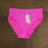 Bleu By Rod Beattie Side Shirred High-Waist Bikini Bottoms Dahlia Pink 8