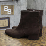 Universal Thread Ankle Bootie with Block Heel and Memory Foam Brown 7.5M