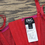 INC International Concepts Womens Printed Bustier Corset Crimson Leaf Red L