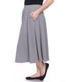 White Mark Womens Plus Size Tasmin Flare Midi Skirt PS709-101XL