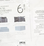 Fairfield Square Casual Plaid 6-Piece Comforter Set 2000009657 Navy Blue Twin XL