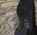 Journee Collection Block Heel Knee High Boots with Side Zip Black Suede 7M