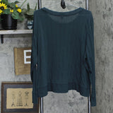 Old Navy Womens Only Plus Size Long Sleeve Textured Knit Shirt Green 3X