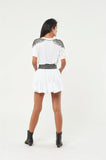 Seta Apparel Womens Element Pleated Mini Skirt White 2XS