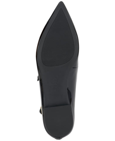 INC International Concepts Womens Valan Triple-Strapped Flats Black Patent 6M