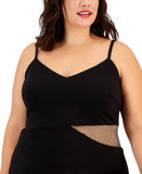 B Darlin Trendy Plus Size Embellished Illusion Bodycon Dress Black 14W