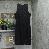 Nightway Womens Sequin Lurex Mesh Inset Evening Dress Black 10