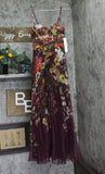 Aqua Pleated Floral Woven Maxi Dress IDM12073 Cherry Lacquer Purple Multi XS