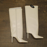 INC International Concepts Skylar Cuff Pointed-Toe Dress Boots White Smooth 5M