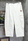 Woolrich X TGT Mid-Rise Barrel Leg Cargo Denim Jeans 94611356 Cream Off White 16