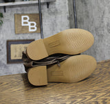 Style & Co. Womens Uticaa Belt Heel Boots Dark Taupe Microsuede Brown 7M