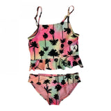 Hurley Girls UPF 50+ Palm Tree Tankini Swimsuit Set 167789b3bdadd8