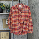 Weatherproof Vintage Classic-Fit Long-Sleeve Lightweight Plaid Flannel Red L