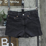 Levi's Baggy Y2K Upcycle Daisy Dukes Denim Shorts Black Wash See Measurements