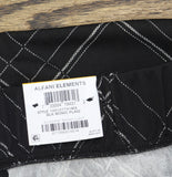 Alfani Womens Ribbed Wide-Leg Pull-on Pants 100131741MS Black Monic Plaid S