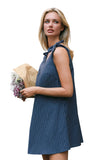 Cupshe Womens Sleeveless Tie-Shoulder Mini Dress Navy Blue M