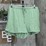 State of Day Fluid Knit Notched-Collar Top Shorts Pajama Set Glade Green 2XL