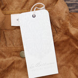 LaBellum by Hillary Scott Womens Peplum Corduroy Jacket with Trim Cognac Brown M