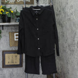 Cuddl Duds Fleece Stretch Notch Collar Pajama Set Two Piece A662811 Black PM