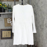 DKNY Womens V-Neck Faux Wrap D-Ring Fit & Flare Dress DD9J2000 White 12