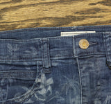 Guess Stretch Denim Skirt with Laser Print Detail Indigo Tropical Jungle Blue 12